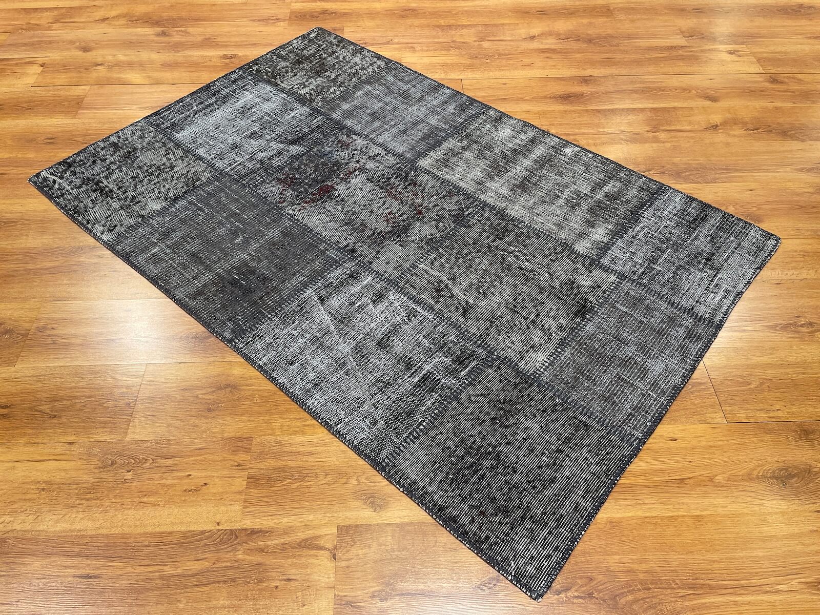 Patchwork Antrasit Handwoven Rug – 120X180 by Camel Carpet