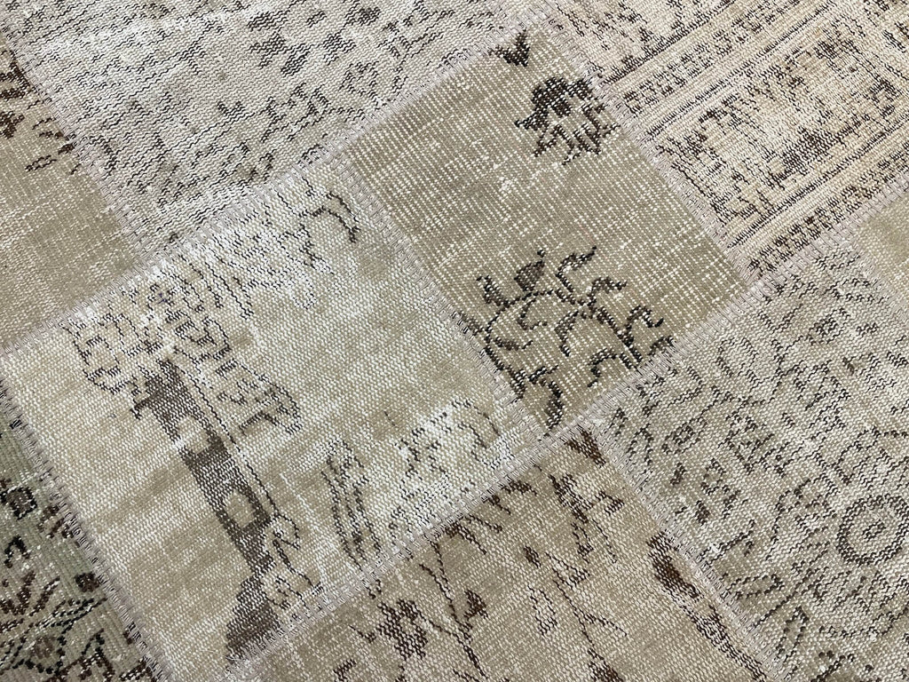 Patchwork Bej Handwoven Rug – 120X180 by Camel Carpet