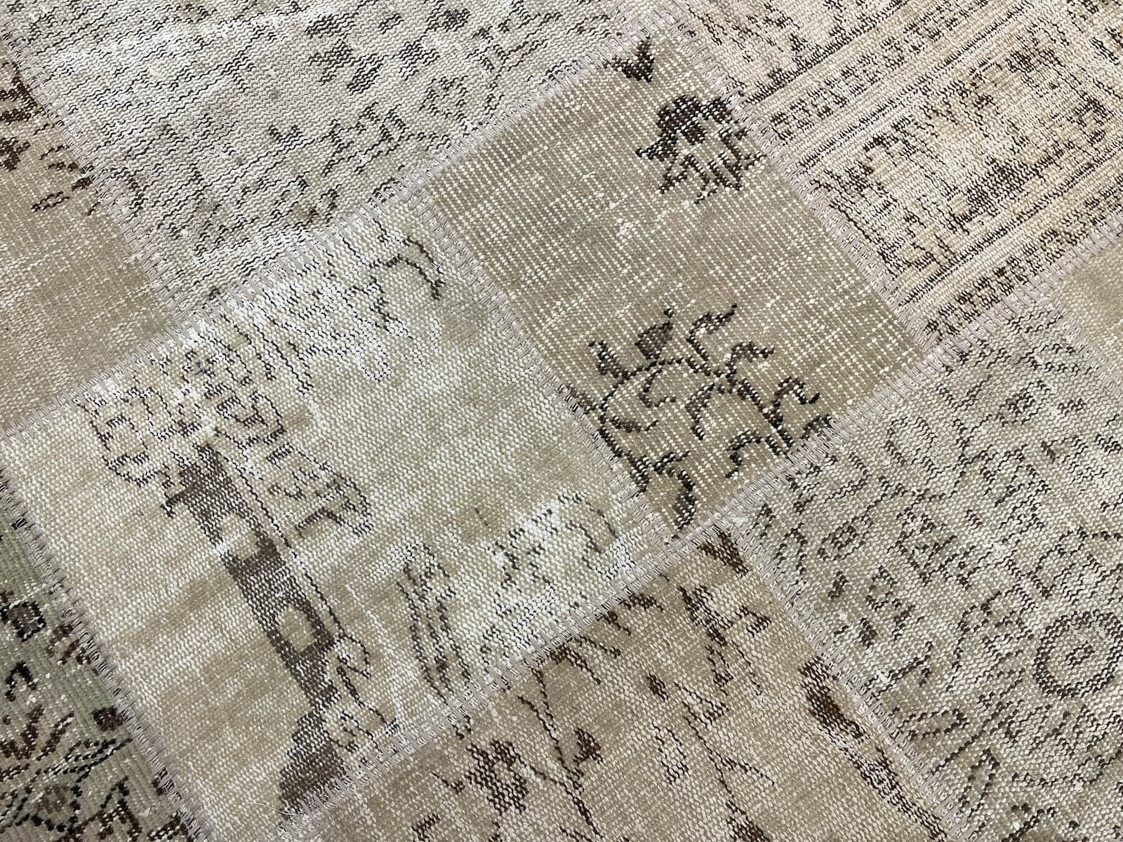 Patchwork Bej Handwoven Rug – 120X180 by Camel Carpet