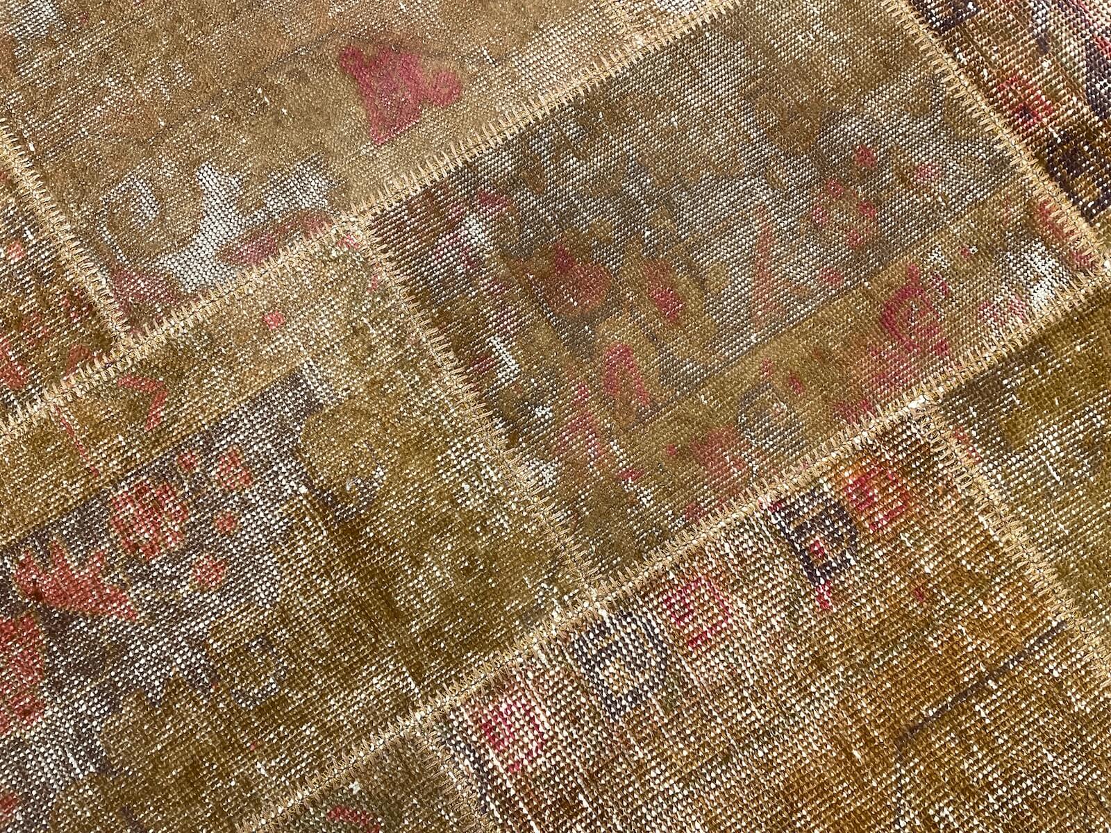 Patchwork Brownrengi Handwoven Rug by Camel Carpet