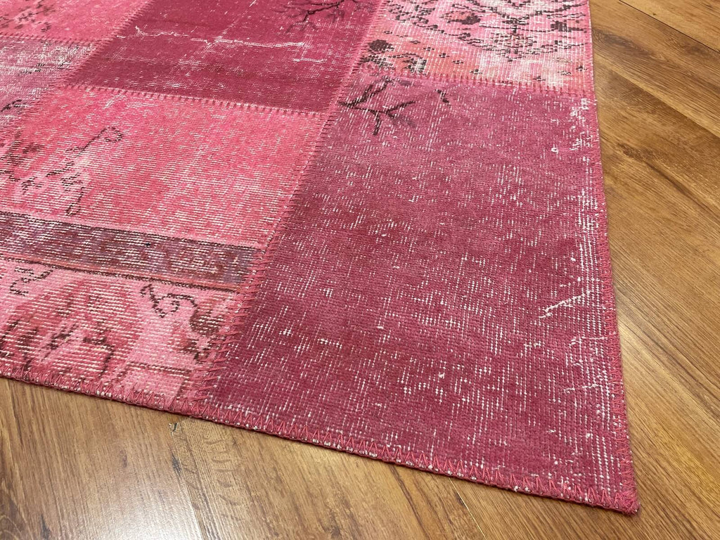 Patchwork Pink Handwoven Rug – 120X180 by Camel Carpet