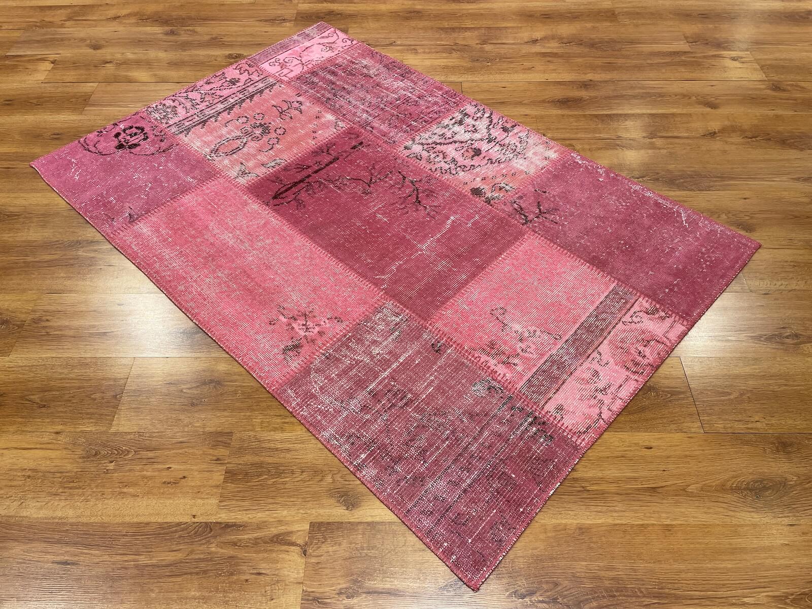 Patchwork Pink Handwoven Rug – 120X180 by Camel Carpet