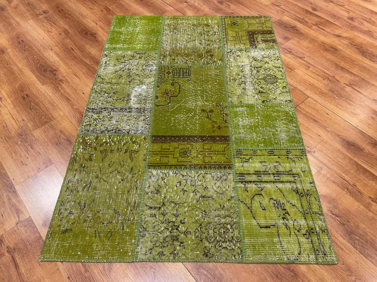 Patchwork Green Handwoven Rug – 120X180 by Camel Carpet