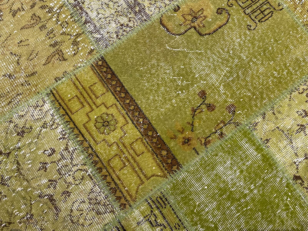 Patchwork Green Handwoven Rug – 120X180 by Camel Carpet
