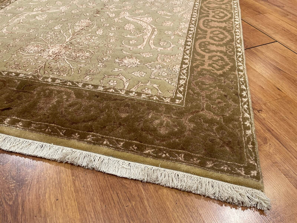 Pelas Silk-Blend Usak Handwoven Rug – 037433 by Camel Carpet