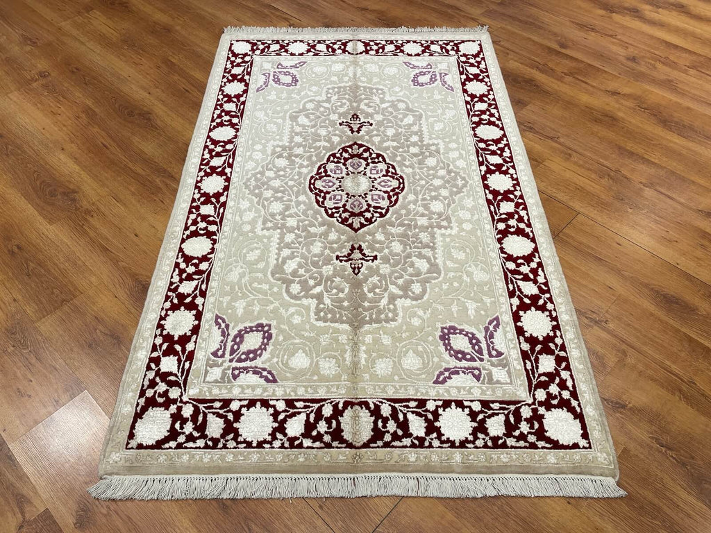 Pelas Silk-Blend Usak Handwoven Rug – 057582 by Camel Carpet