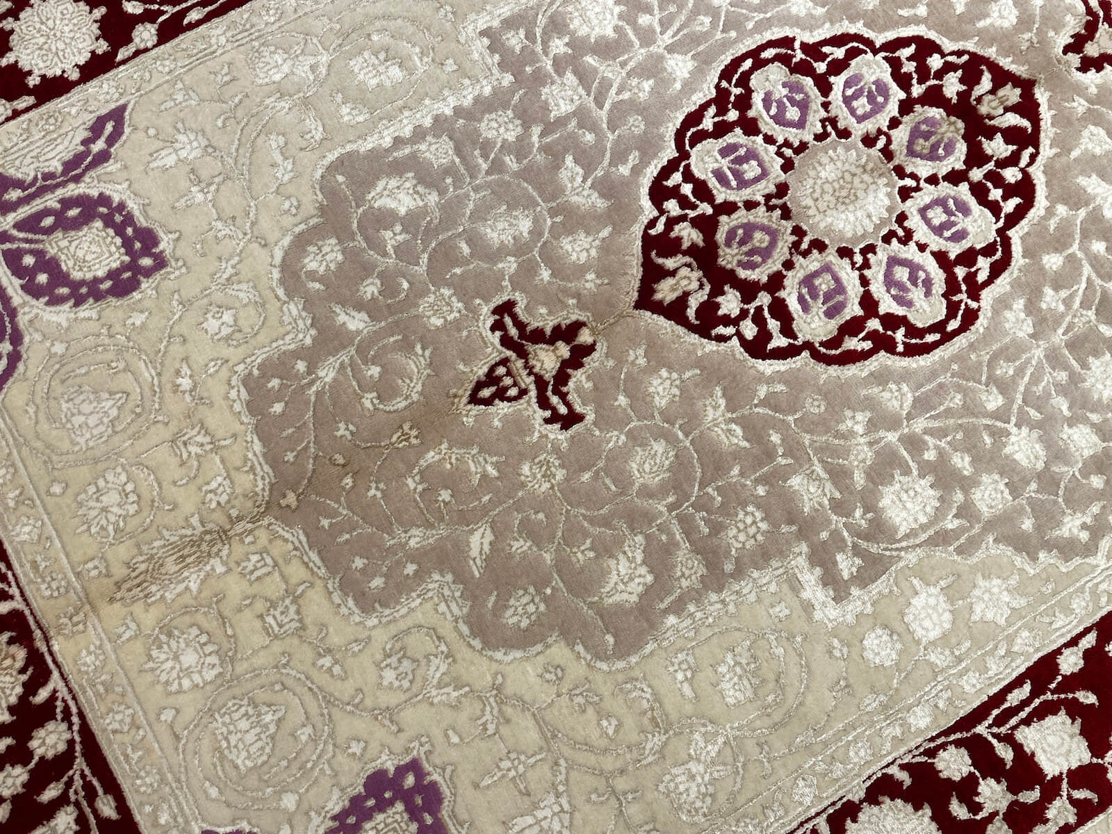 Pelas Silk-Blend Usak Handwoven Rug – 057582 by Camel Carpet