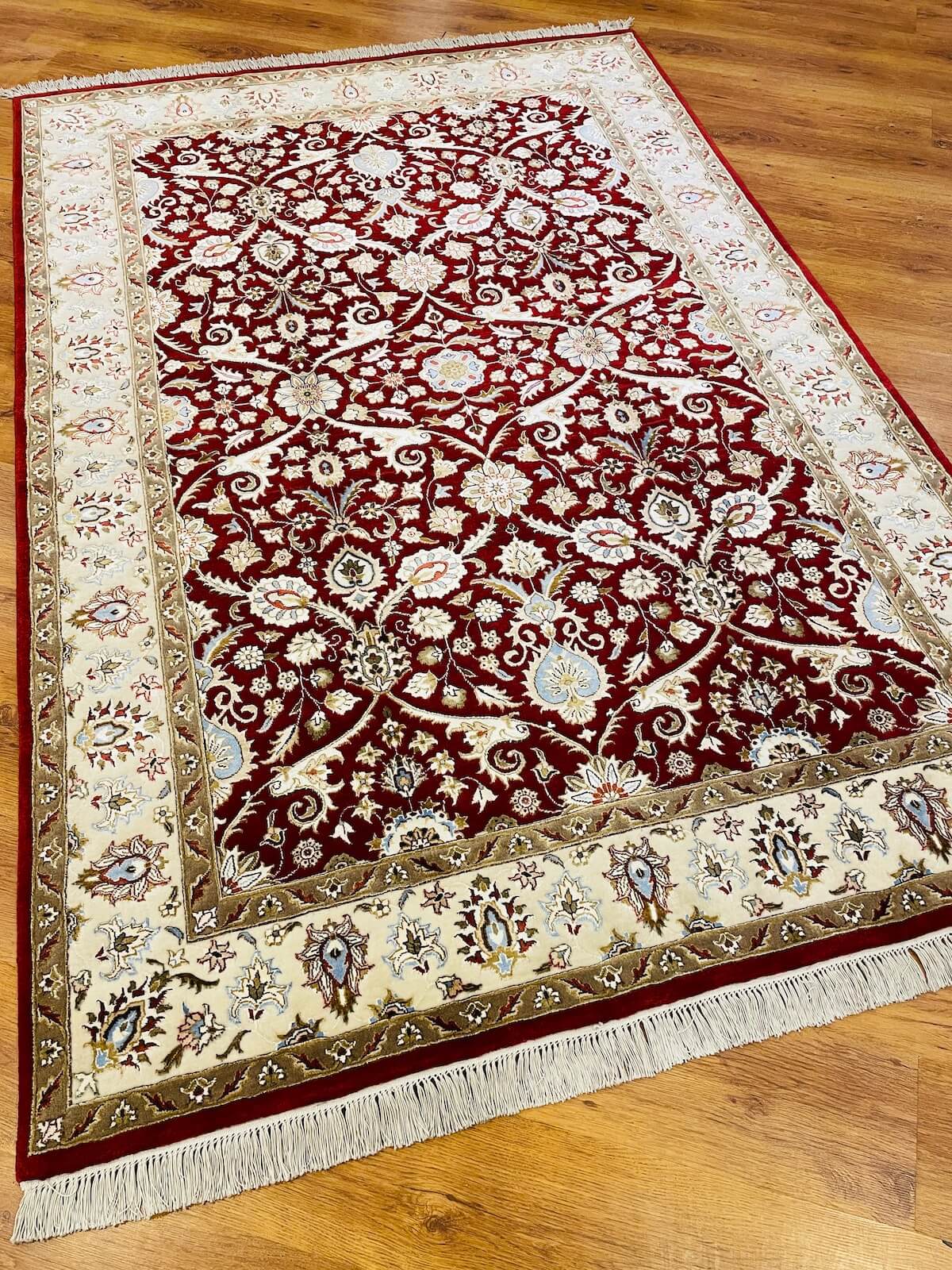 Pelas Silk-Blend Usak Handwoven Rug – 164X241 by Camel Carpet