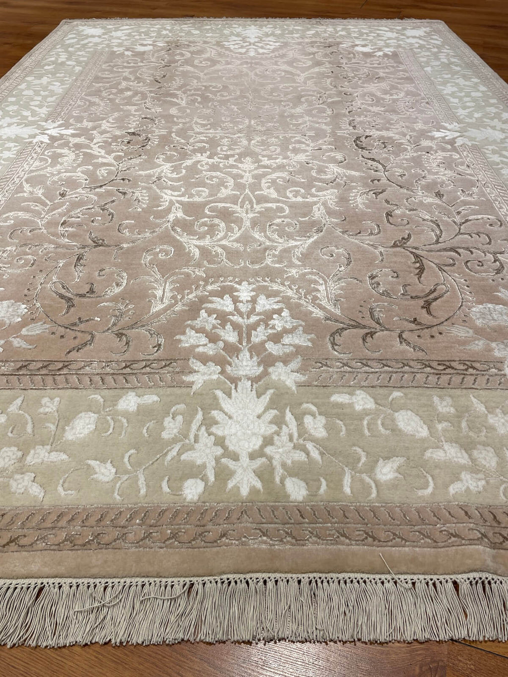 Pelas Silk-Blend Usak Handwoven Rug – 172X242 by Camel Carpet