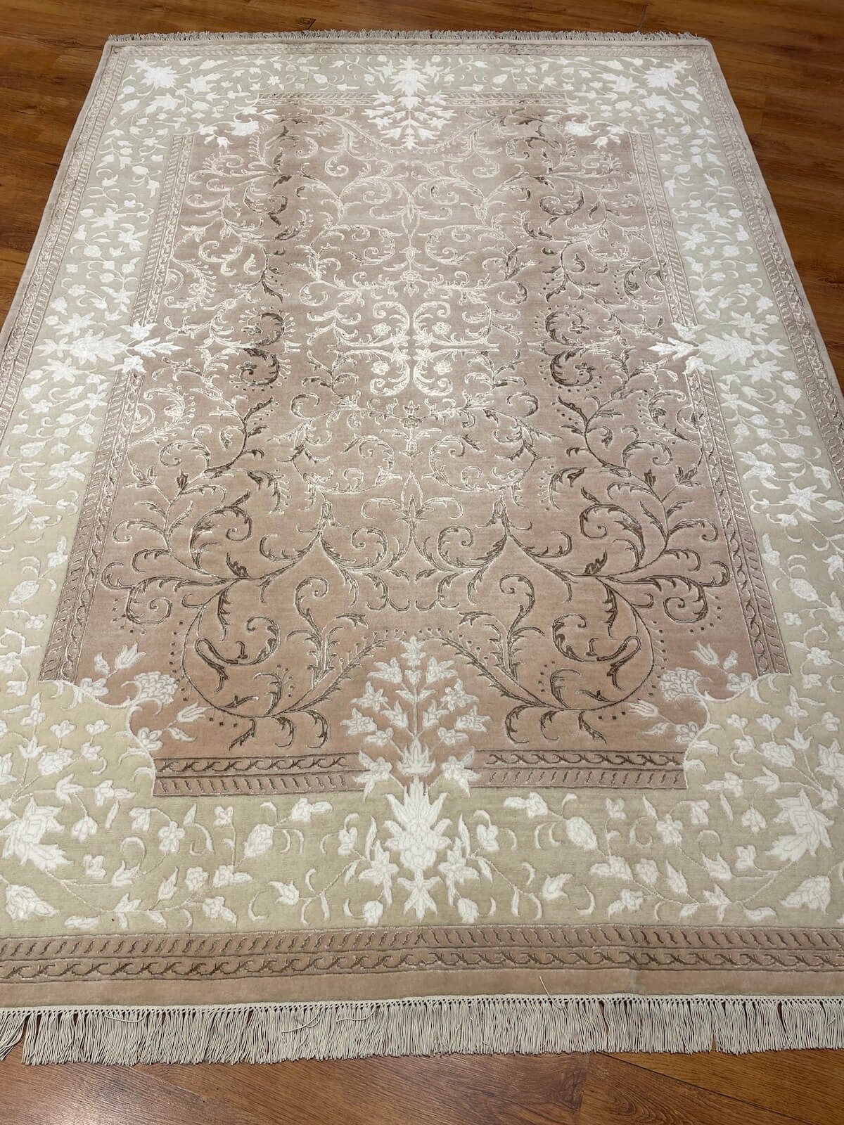 Pelas Silk-Blend Usak Handwoven Rug – 172X242 by Camel Carpet