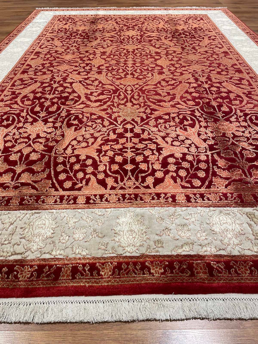 Pelas Silk-Blend Usak Handwoven Rug – 036622 by Camel Carpet
