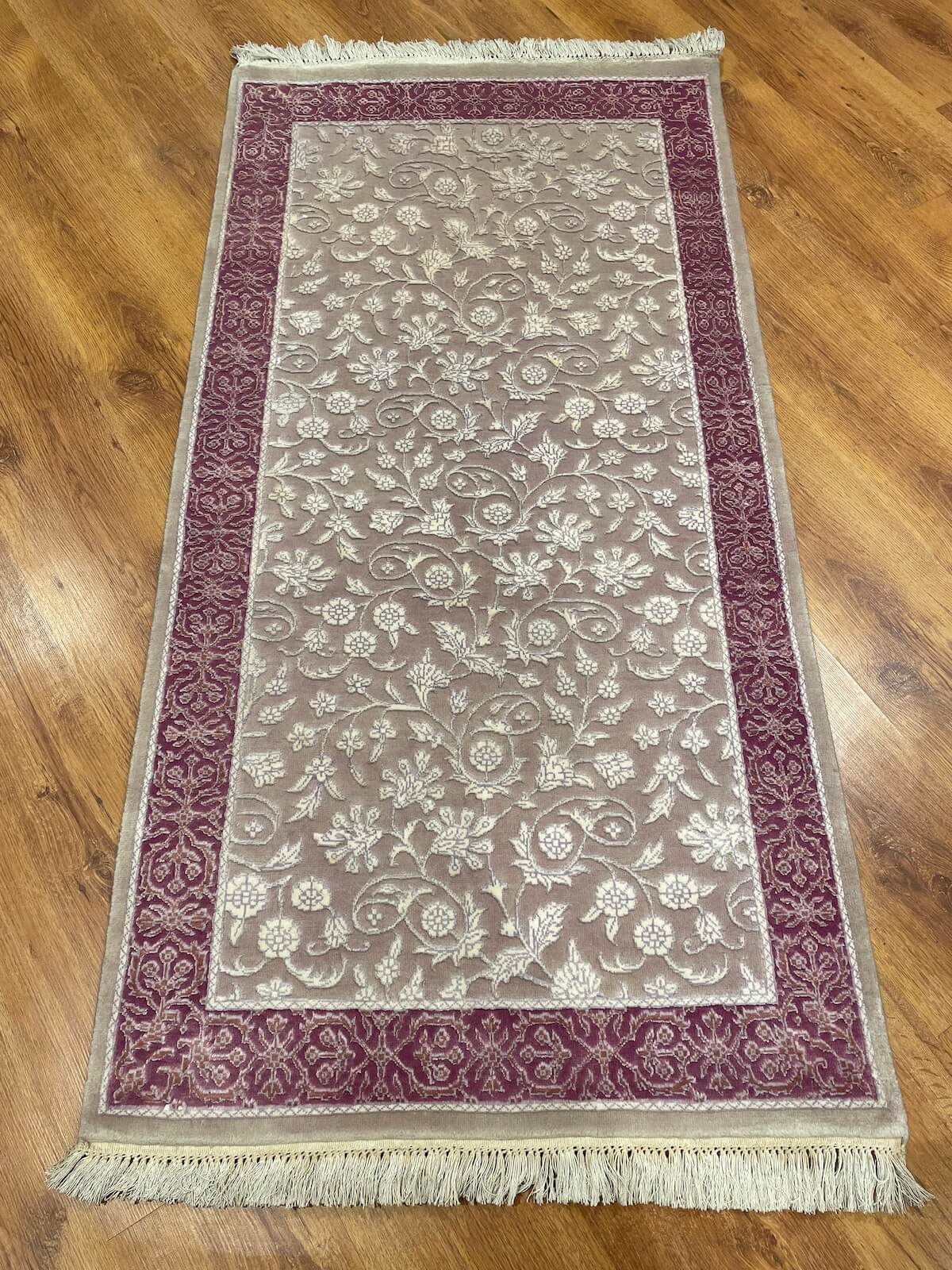Pelas Silk-Blend Usak Handwoven Rug – 036653 by Camel Carpet