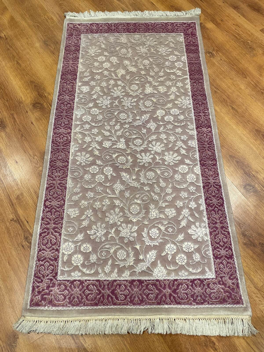 Pelas Silk-Blend Usak Handwoven Rug – 036653 by Camel Carpet
