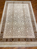 Pelas Silk-Blend Usak Handwoven Rug – 039239 by Camel Carpet