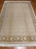 Pelas Silk-Blend Usak Handwoven Rug – 039287 by Camel Carpet