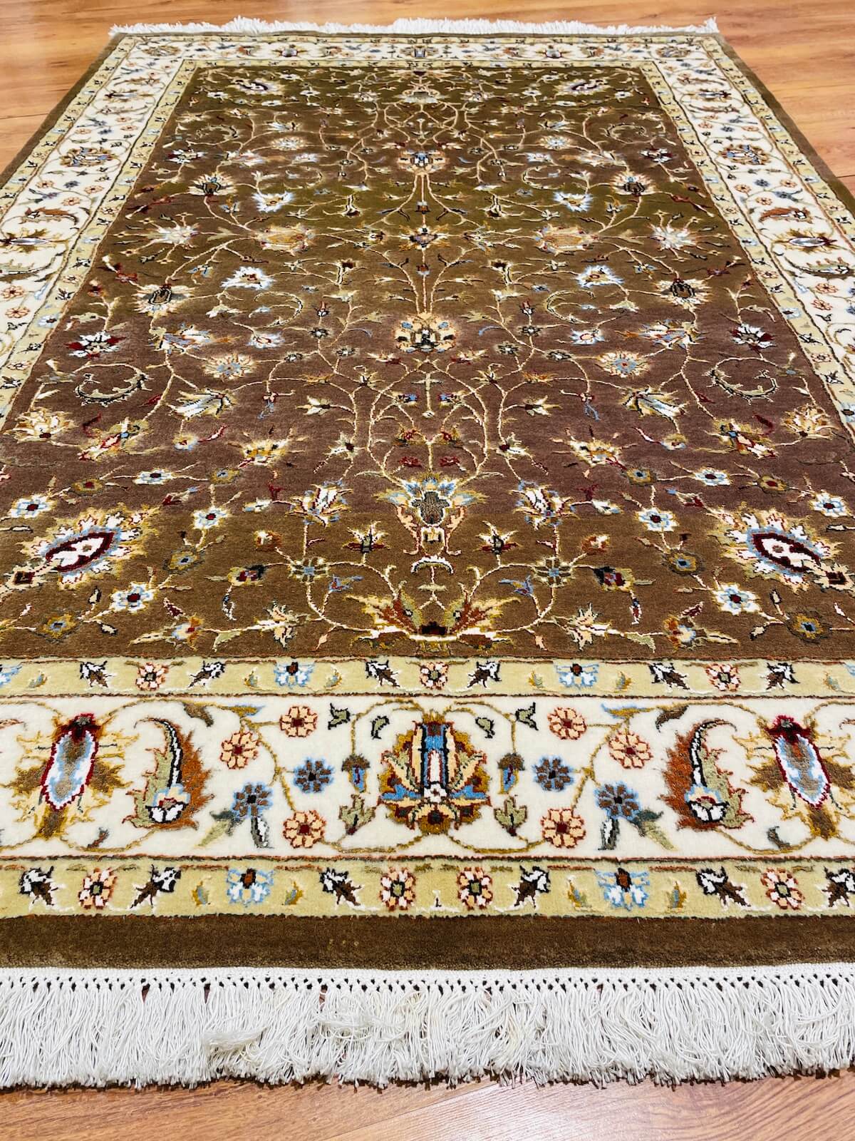 Pelas Silk-Blend Usak Handwoven Rug – 121X180 by Camel Carpet