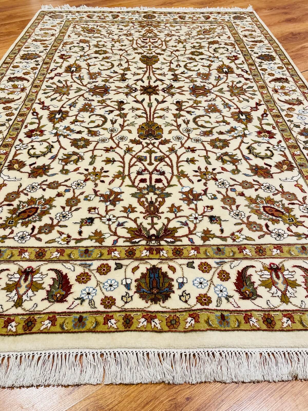 Pelas Silk-Blend Usak Handwoven Rug – 120X180 by Camel Carpet