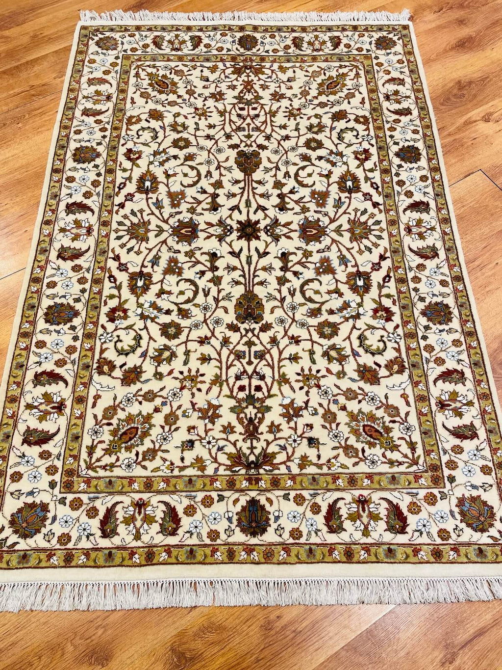 Pelas Silk-Blend Usak Handwoven Rug – 120X180 by Camel Carpet