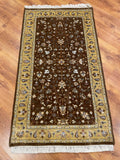 Pelas Silk-Blend Usak Handwoven Rug – 057594 by Camel Carpet