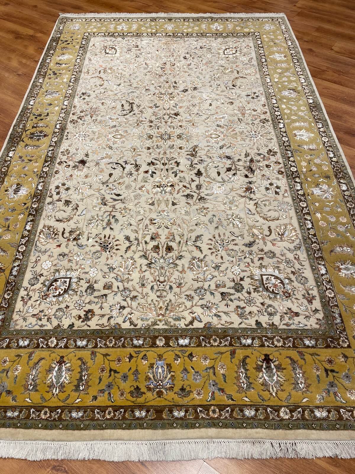 Pelas Silk-Blend Usak Handwoven Rug – 192X314 by Camel Carpet