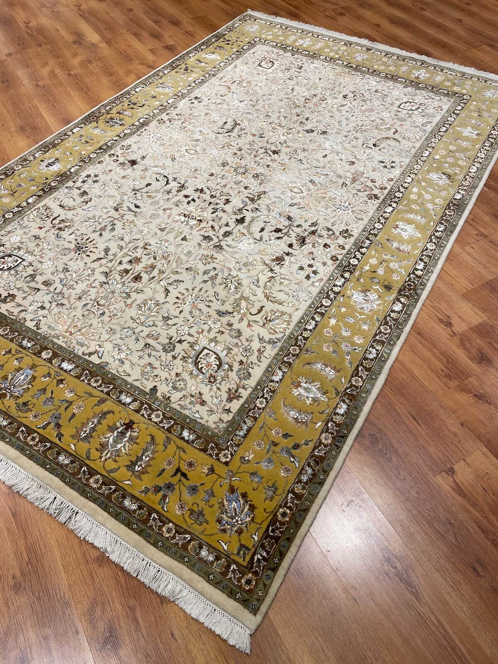 Pelas Silk-Blend Usak Handwoven Rug – 192X314 by Camel Carpet