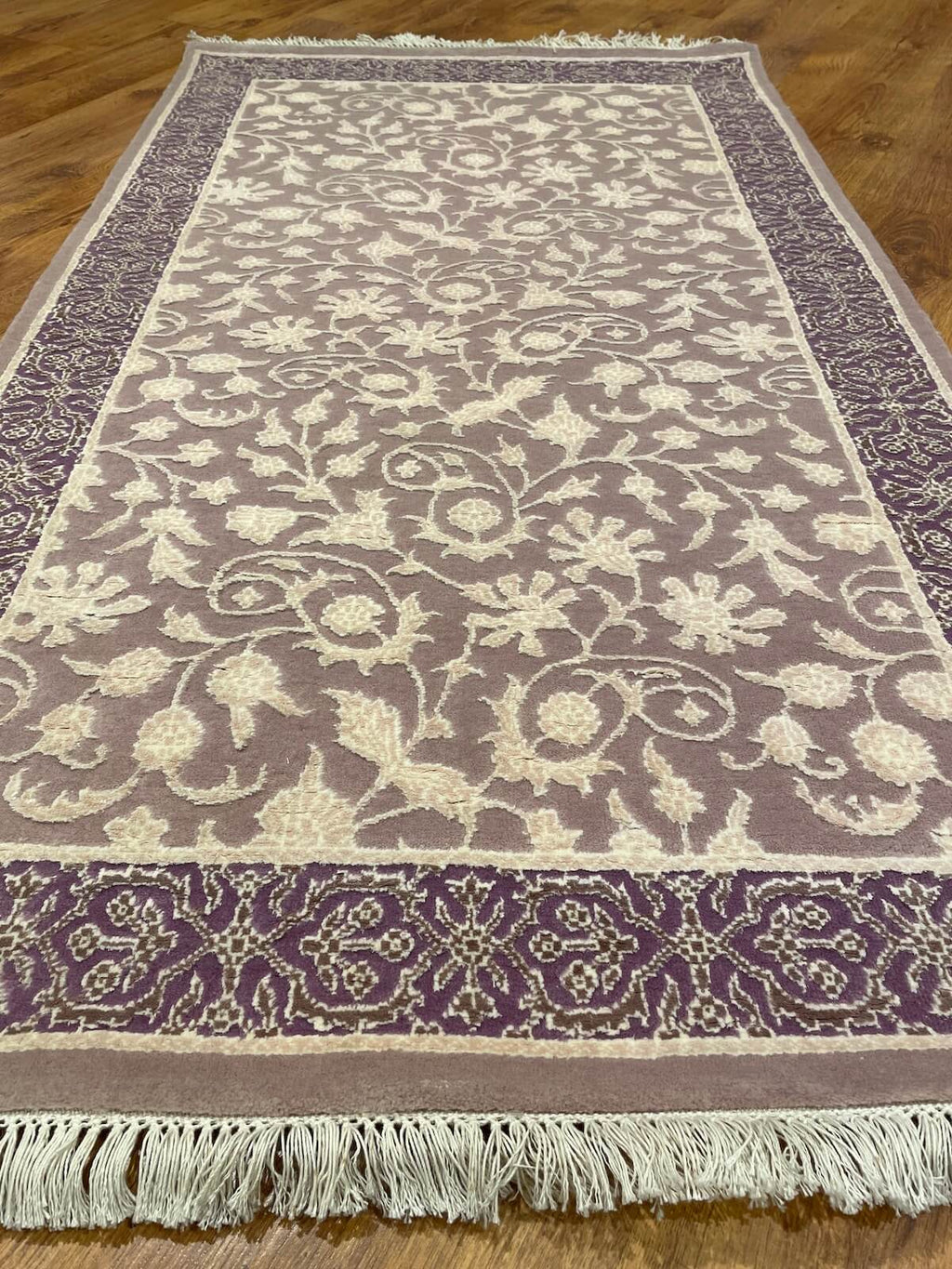 Pelas Silk-Blend Usak Handwoven Rug – 073847 by Camel Carpet