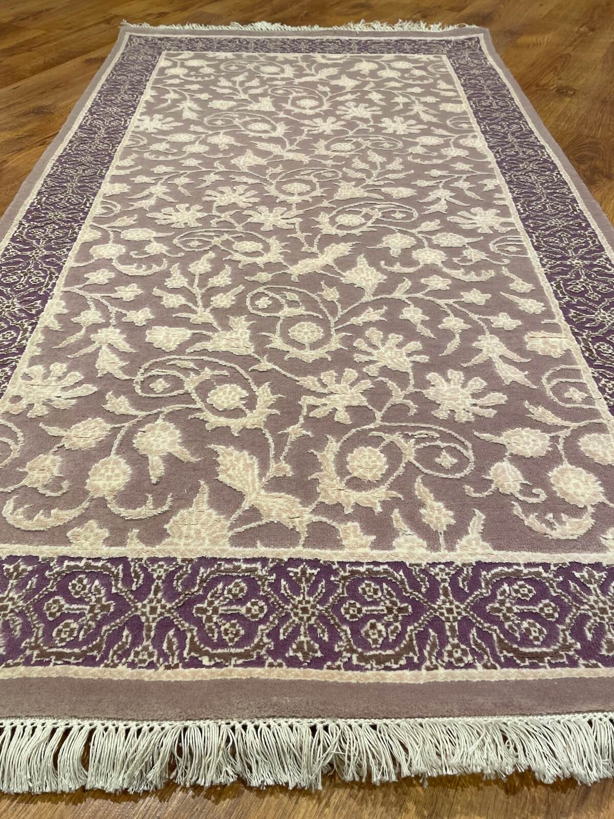 Pelas Silk-Blend Usak Handwoven Rug – 073847 by Camel Carpet