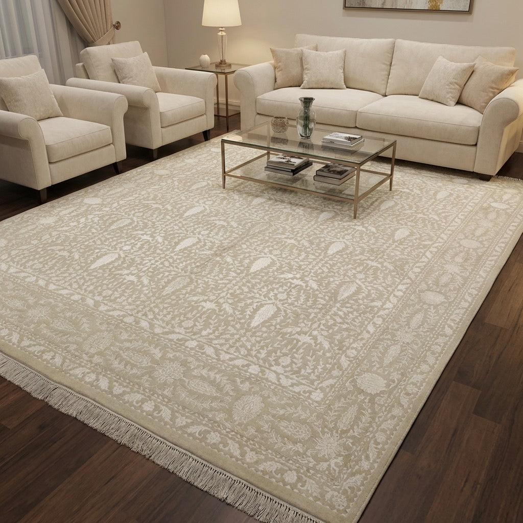 Pelas Silk-Blend Usak Handwoven Rug – 235X300 by Camel Carpet