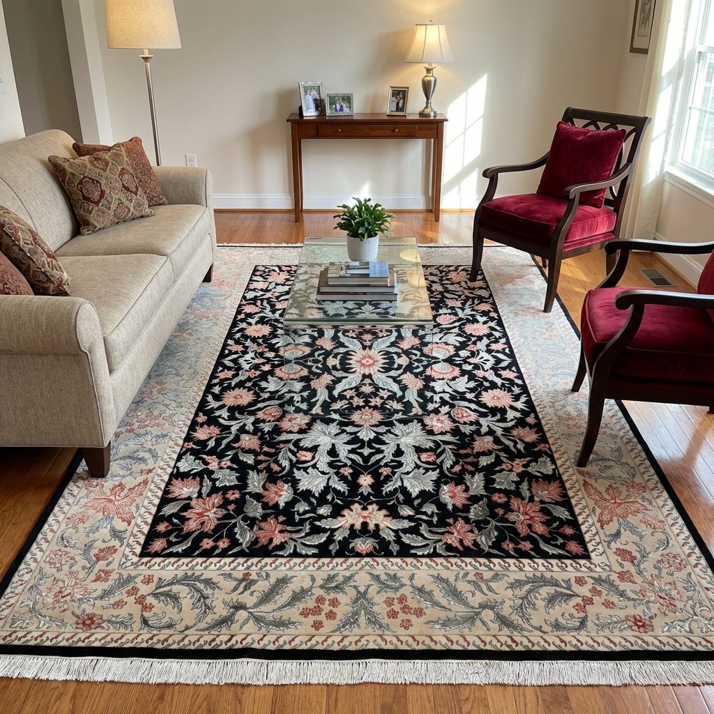 Pelas Silk-Blend Usak Handwoven Rug – 147X205 by Camel Carpet