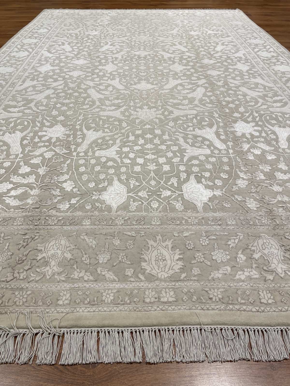 Pelas Silk-Blend Usak Handwoven Rug – 190X298 by Camel Carpet