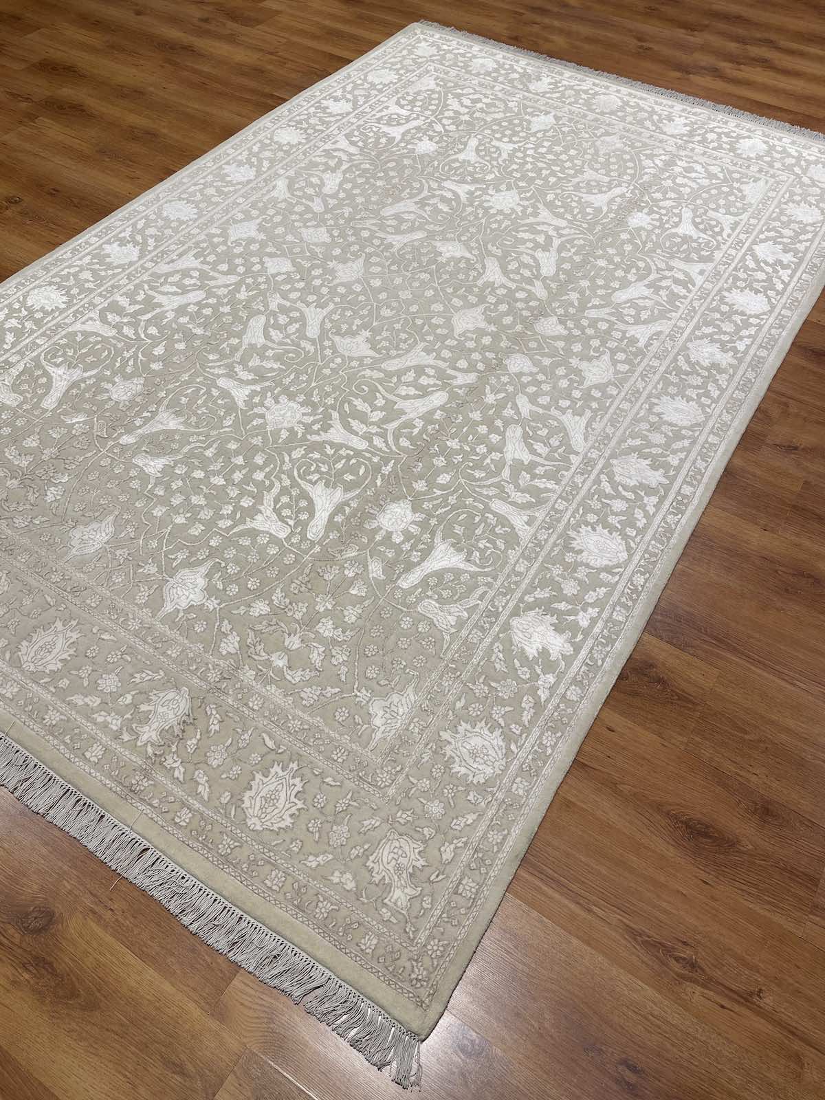 Pelas Silk-Blend Usak Handwoven Rug – 190X298 by Camel Carpet
