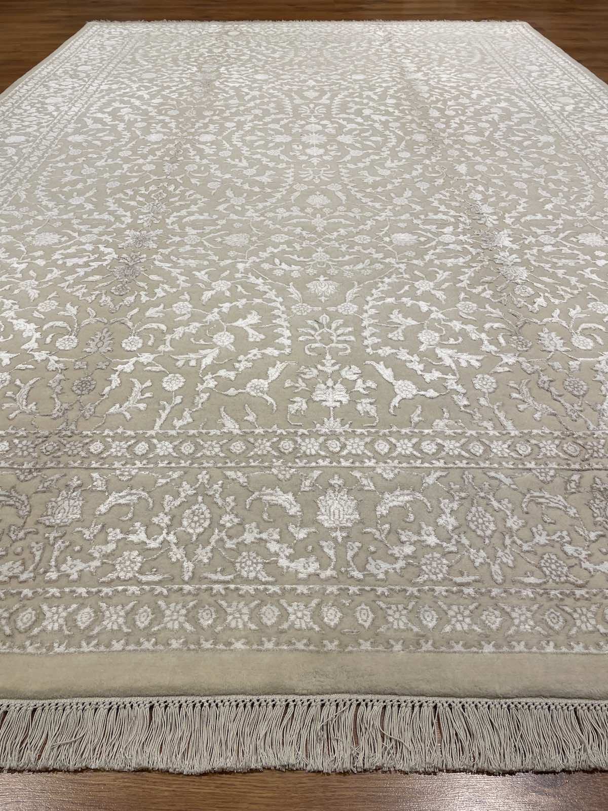 Pelas Silk-Blend Usak Handwoven Rug – 081015 by Camel Carpet