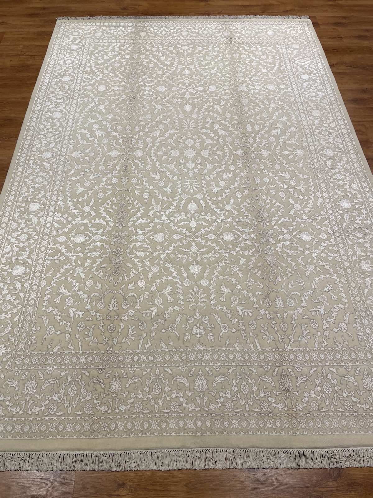 Pelas Silk-Blend Usak Handwoven Rug – 081015 by Camel Carpet