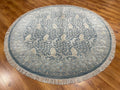 Pelas Silk-Blend Usak Handwoven Round Rug – 062348 by Camel Carpet
