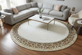 Lazer Kesim Gold Round Pelus Rug by Camel Carpet