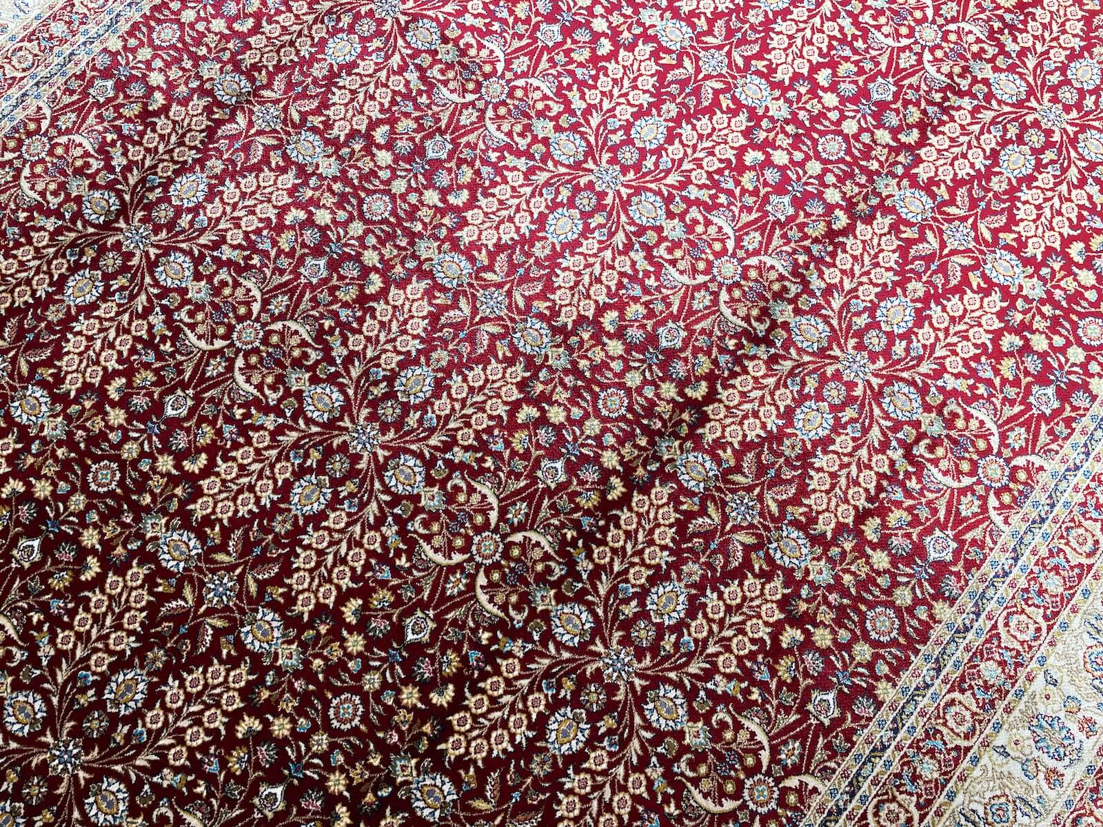 Quality Carpet Bamboo Rug 39758F Red White by Camel Carpet
