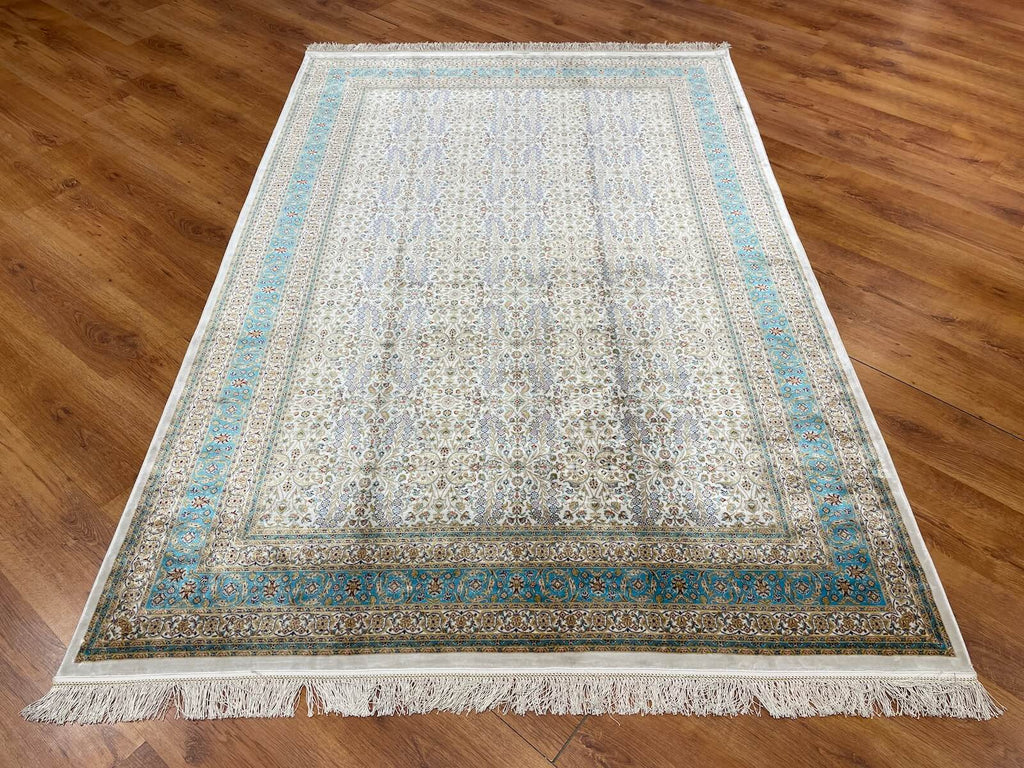 Quality Carpet Bamboo Rug 39758G Turkuaz by Camel Carpet