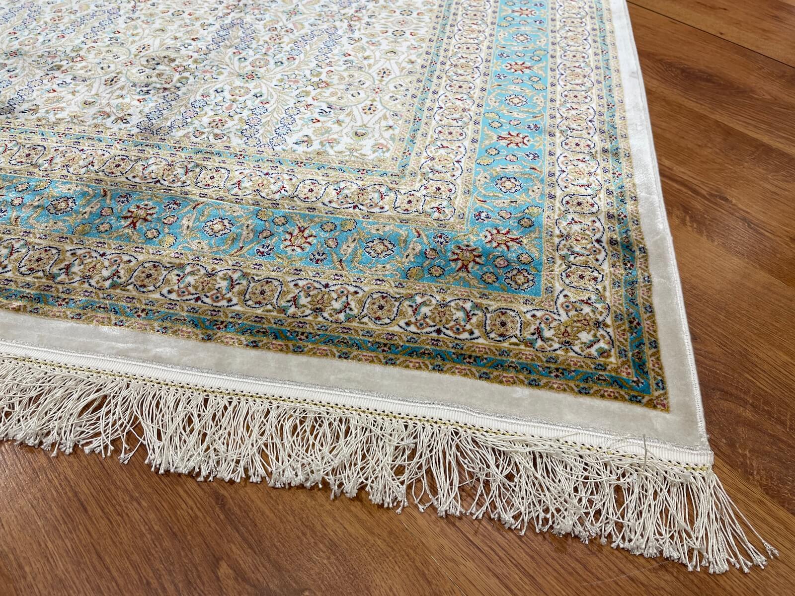 Quality Carpet Bamboo Rug 39758G Turkuaz by Camel Carpet