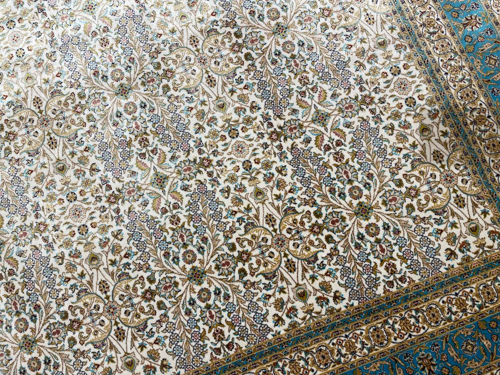 Quality Carpet Bamboo Rug 39758G Turkuaz by Camel Carpet