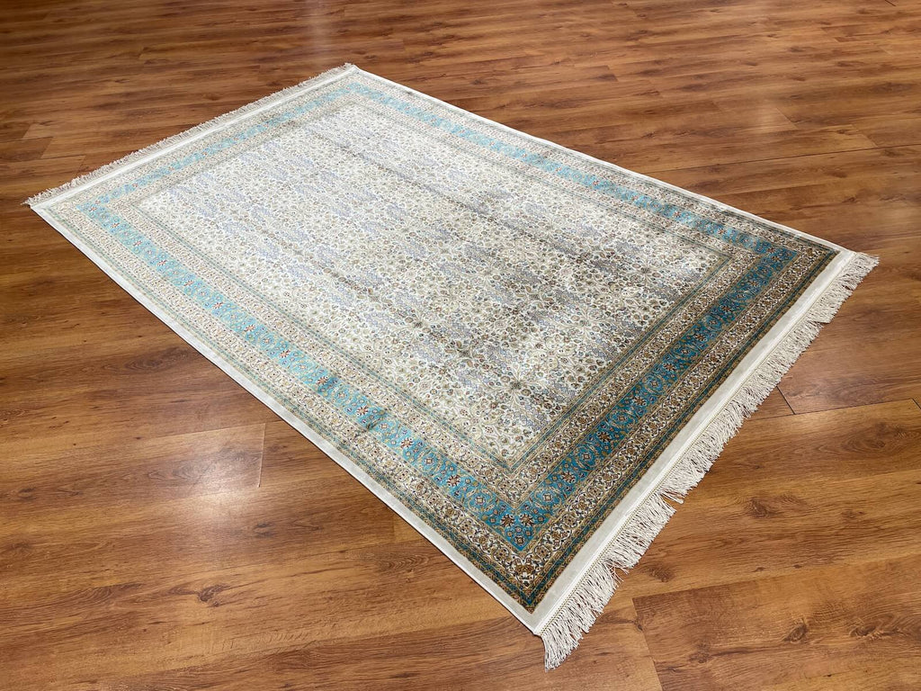 Quality Carpet Bamboo Rug 39758G Turkuaz by Camel Carpet
