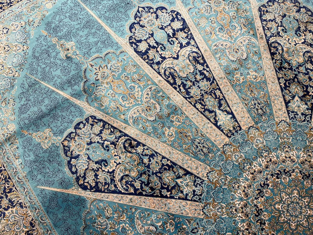 Quality Carpet Bamboo Rug 39811D Turkuaz by Camel Carpet