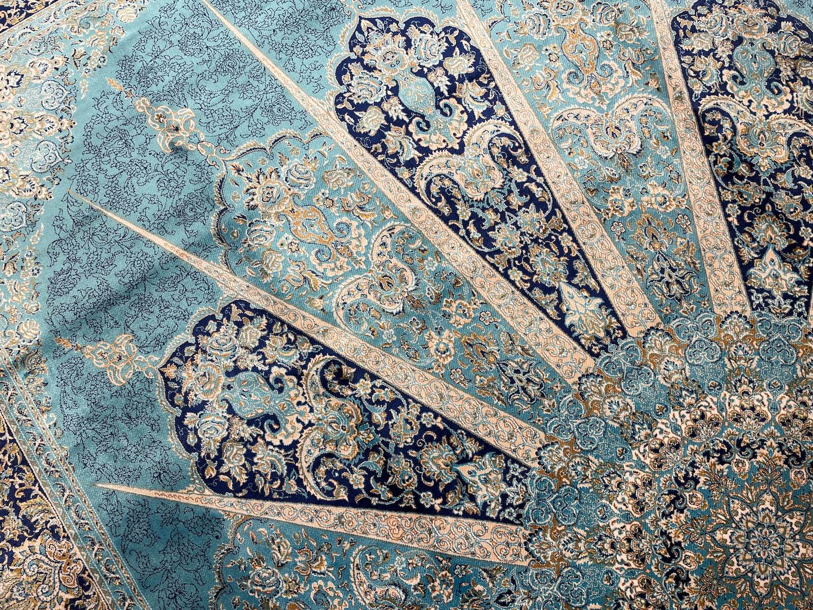 Quality Carpet Bamboo Rug 39811D Turkuaz by Camel Carpet