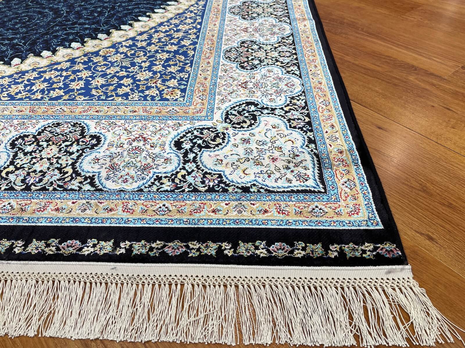 Quality Carpet Bamboo Rug 39867F Navy by Camel Carpet