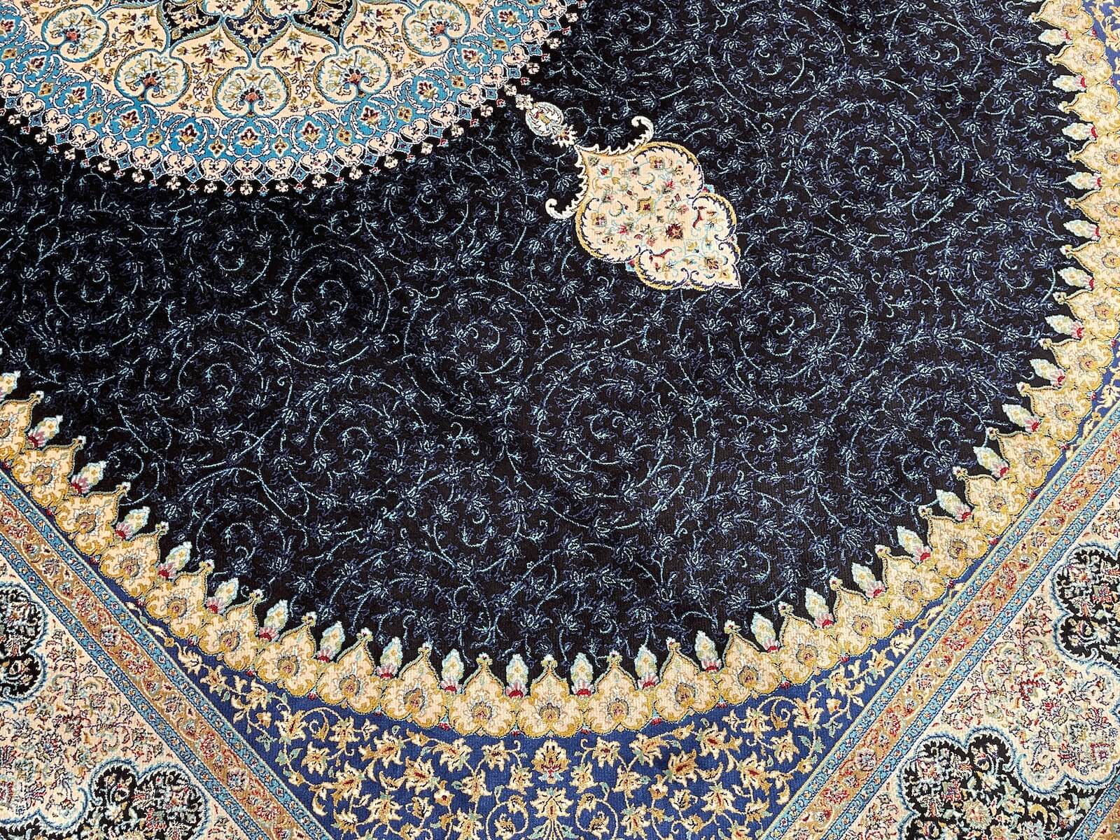 Quality Carpet Bamboo Rug 39867F Navy by Camel Carpet