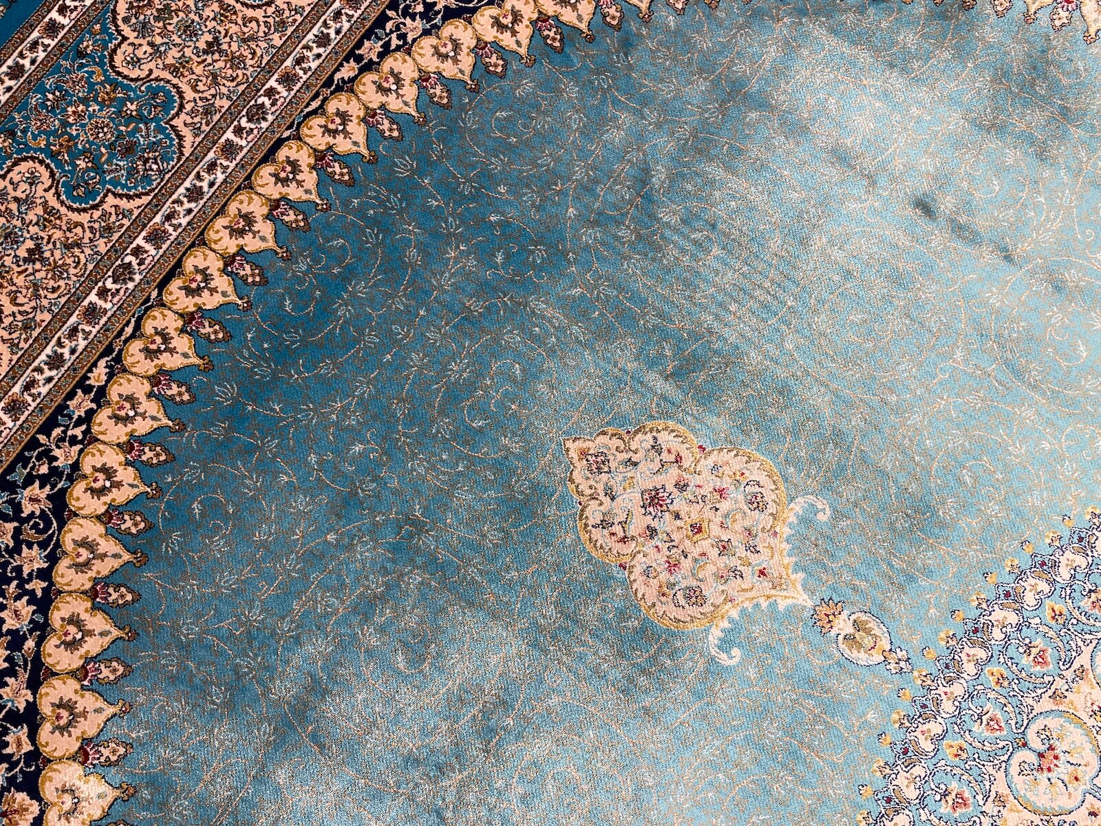Quality Carpet Bamboo Rug 39867F Turkuaz by Camel Carpet