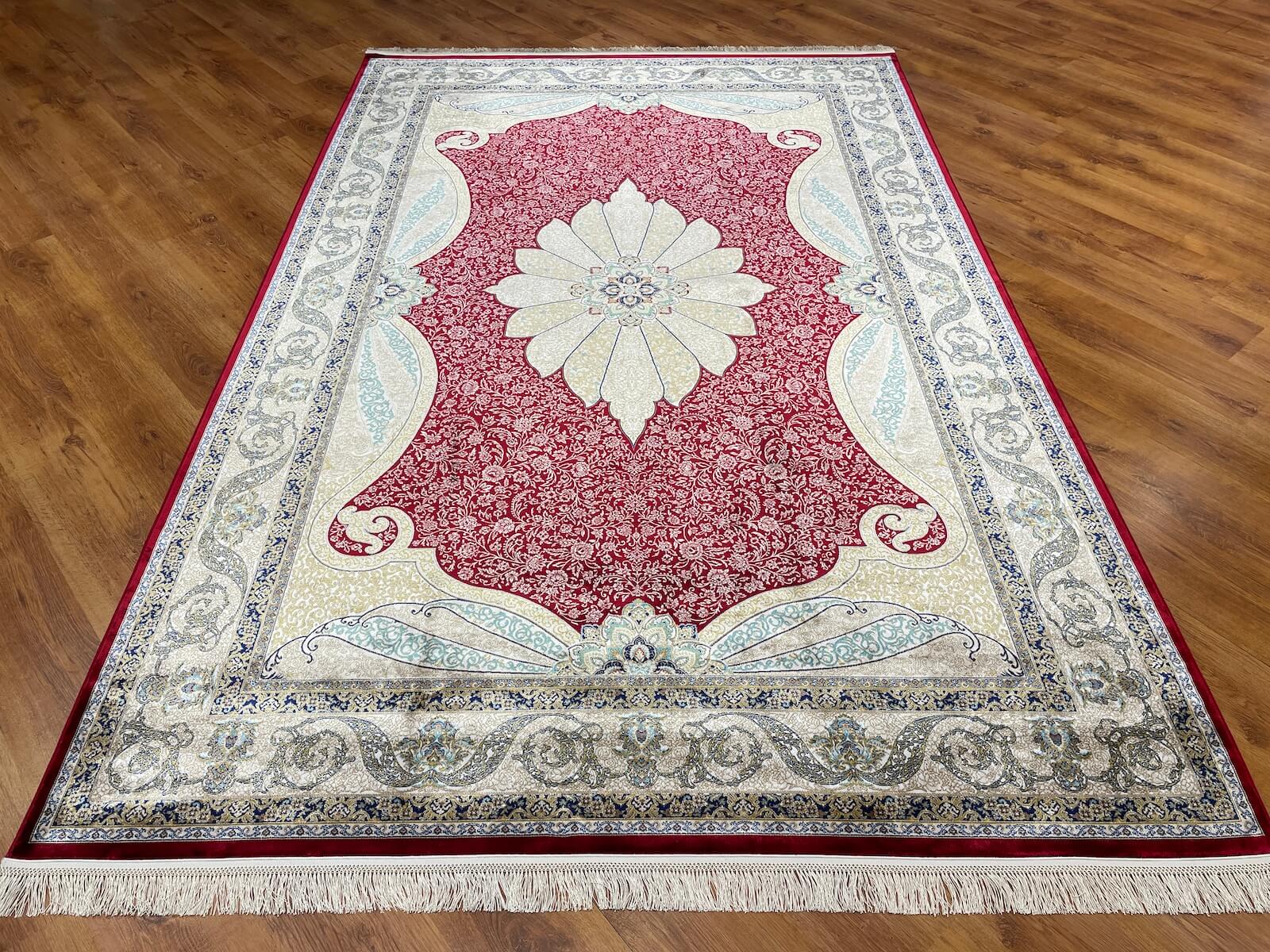 Quality Carpet Bamboo Rug 40014B Red by Camel Carpet