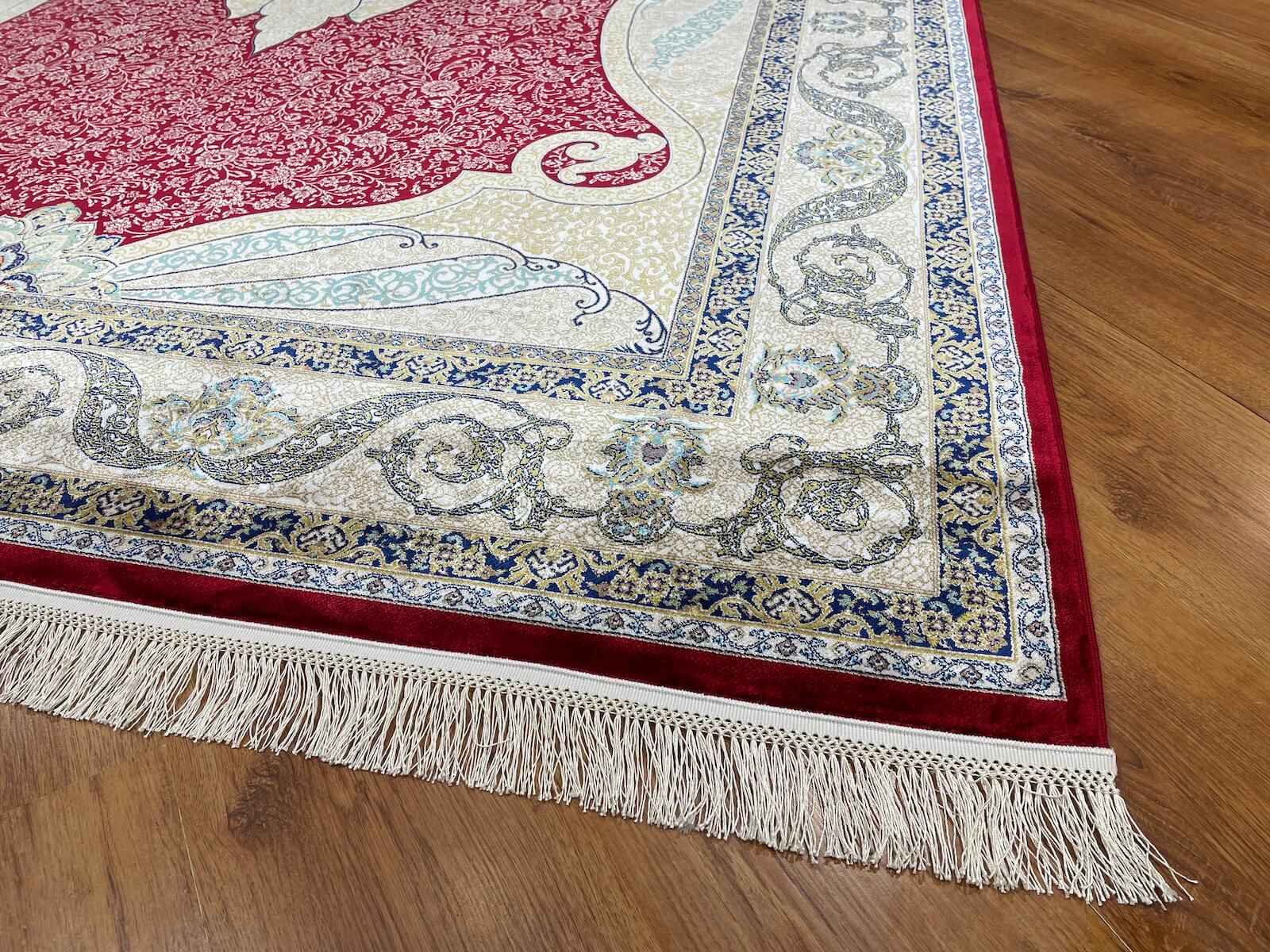 Quality Carpet Bamboo Rug 40014B Red by Camel Carpet