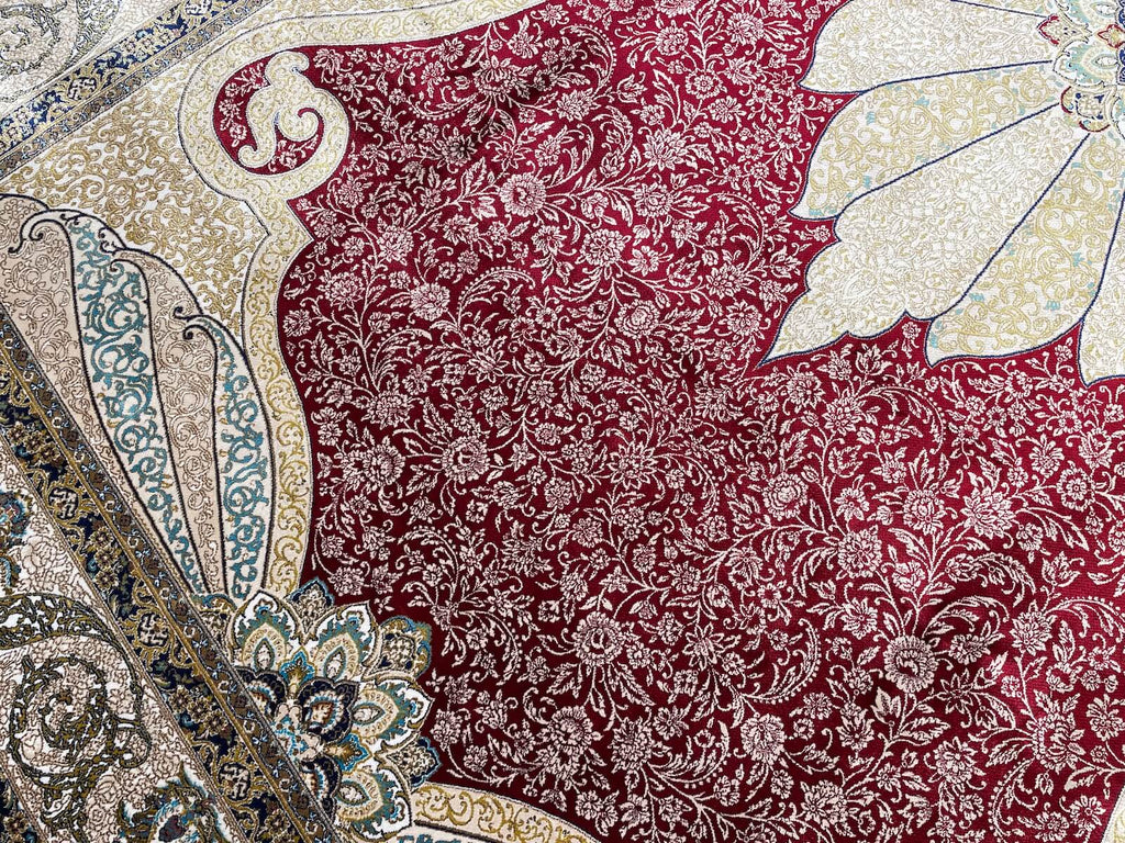Quality Carpet Bamboo Rug 40014B Red by Camel Carpet