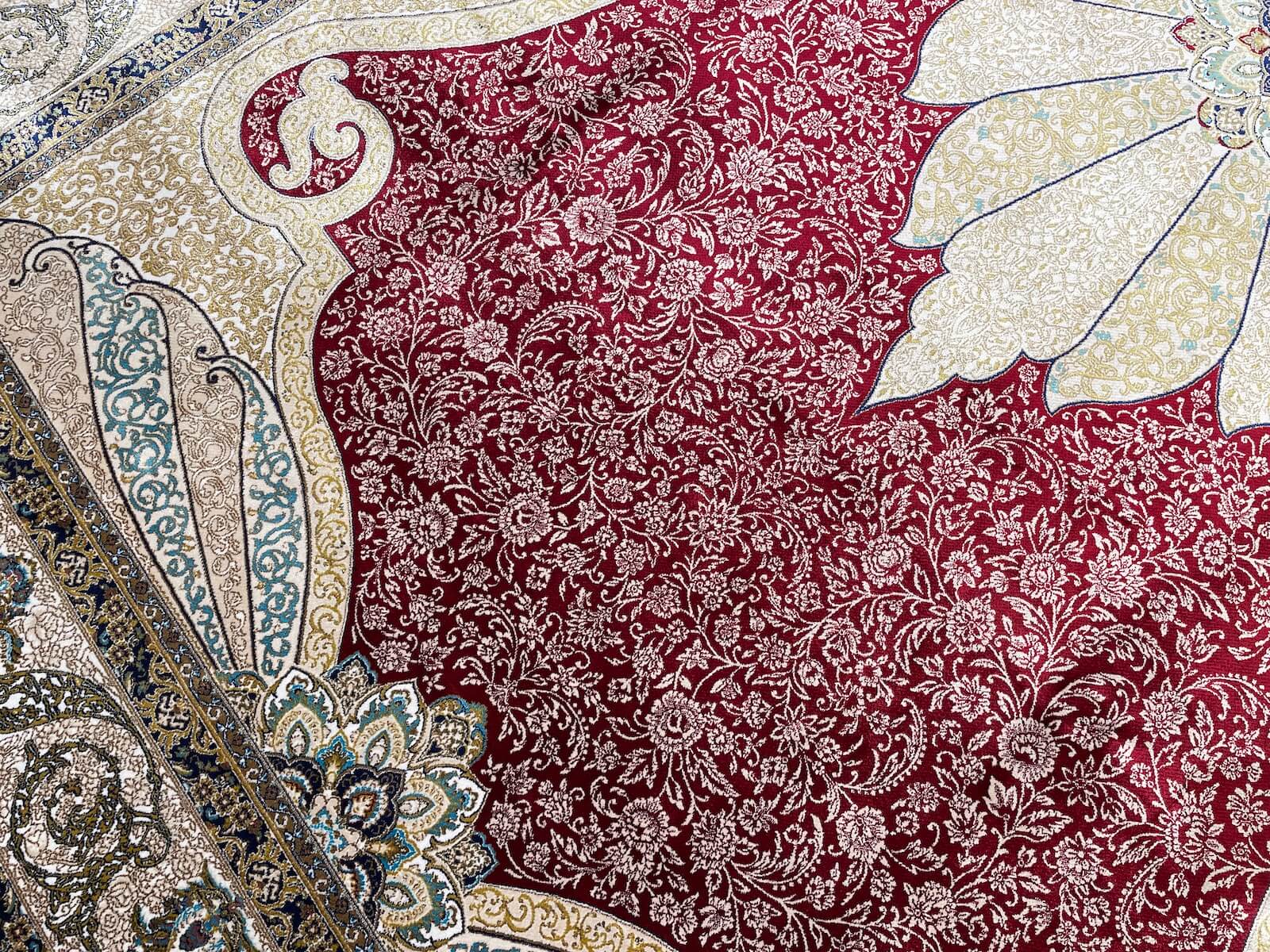 Quality Carpet Bamboo Rug 40014B Red by Camel Carpet
