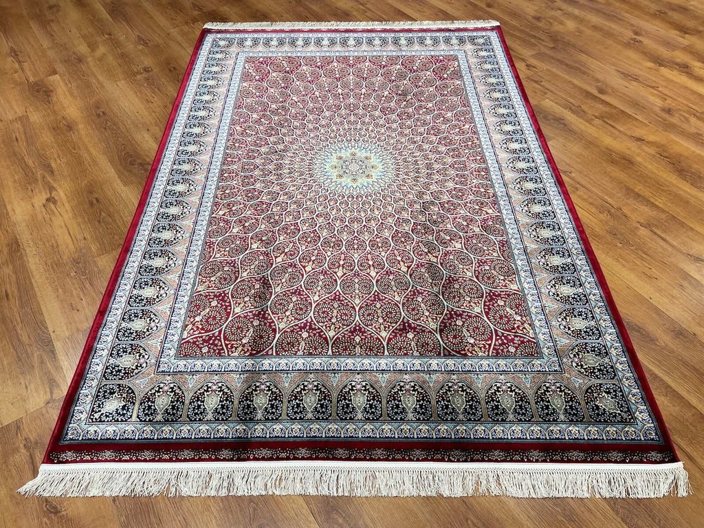 Quality Carpet Bamboo Rug 40445A Red by Camel Carpet